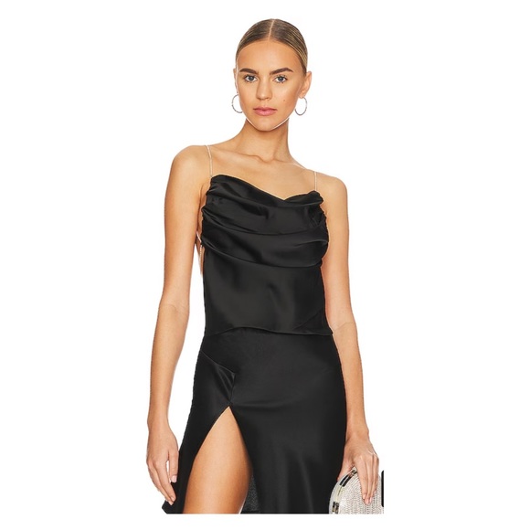 New! NONCHALANT LABEL Camm Open-Back Crystal Embellished Crop Top - Picture 3 of 16